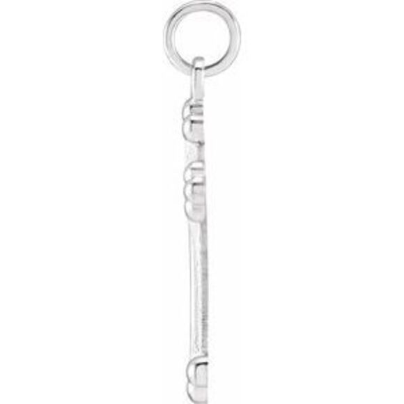 14K White 17x11 mm Cross Pendant